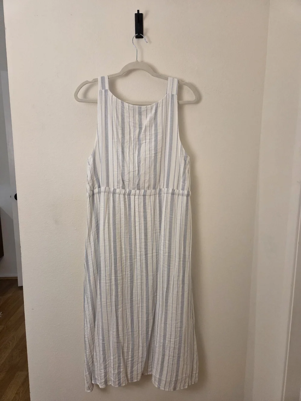 Lulus Capri Charm White And Blue Striped Midi Dress - Size XL - Picture 4 of 6